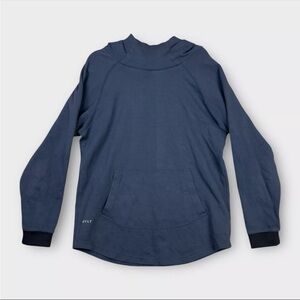 BYLT Premium Basic Drop Cut Pullover Hoodie Mens Medium Blue Elite Gym Training